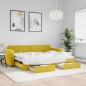 vidaXL Divano Letto Estraibile con Cassetti Giallo 80x200cm in Velluto vidaXL Divano Letto Estraibile con Cassetti Giallo 80x200cm in Velluto