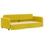 vidaXL Divano Letto Estraibile con Cassetti Giallo 80x200cm in Velluto vidaXL Divano Letto Estraibile con Cassetti Giallo 80x200cm in Velluto