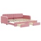 vidaXL Divano Letto Estraibile con Cassetti Rosa 90x200 cm Velluto
