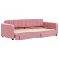 vidaXL Divano Letto Estraibile con Cassetti Rosa 90x200 cm Velluto