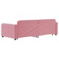 vidaXL Divano Letto Estraibile con Cassetti Rosa 90x200 cm Velluto