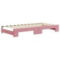 vidaXL Divano Letto Estraibile con Cassetti Rosa 90x200 cm Velluto