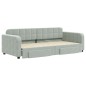 vidaXL Divano Letto Estraibile Cassetti Grigio Chiaro 90x200cm Velluto vidaXL Divano Letto Estraibile Cassetti Grigio Chiaro 90x200cm Velluto