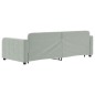 vidaXL Divano Letto Estraibile Cassetti Grigio Chiaro 90x200cm Velluto vidaXL Divano Letto Estraibile Cassetti Grigio Chiaro 90x200cm Velluto