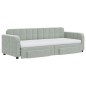 vidaXL Divano Letto Estraibile Cassetti Grigio Chiaro 80x200cm Velluto