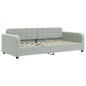 vidaXL Divano Letto Estraibile Cassetti Grigio Chiaro 90x200cm Velluto vidaXL Divano Letto Estraibile Cassetti Grigio Chiaro 90x200cm Velluto