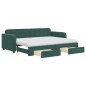 vidaXL Divano Letto Estraibile Cassetti Verde Scuro 80x200cm Velluto vidaXL Divano Letto Estraibile Cassetti Verde Scuro 80x200cm Velluto