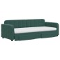 vidaXL Divano Letto Estraibile Cassetti Verde Scuro 80x200cm Velluto vidaXL Divano Letto Estraibile Cassetti Verde Scuro 80x200cm Velluto
