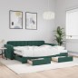 vidaXL Divano Letto Estraibile Cassetti Verde Scuro 90x200cm Velluto vidaXL Divano Letto Estraibile Cassetti Verde Scuro 90x200cm Velluto