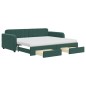 vidaXL Divano Letto Estraibile Cassetti Verde Scuro 90x200cm Velluto vidaXL Divano Letto Estraibile Cassetti Verde Scuro 90x200cm Velluto