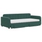vidaXL Divano Letto Estraibile Cassetti Verde Scuro 90x200cm Velluto vidaXL Divano Letto Estraibile Cassetti Verde Scuro 90x200cm Velluto