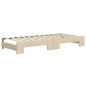 vidaXL Divano Letto Estraibile con Cassetti Crema 80x200 cm in Tessuto vidaXL Divano Letto Estraibile con Cassetti Crema 80x200 cm in Tessuto