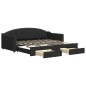 vidaXL Divano Letto Estraibile con Cassetti Nero 90x190 cm in Tessuto vidaXL Divano Letto Estraibile con Cassetti Nero 90x190 cm in Tessuto
