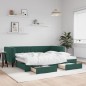 vidaXL Divano Letto Estraibile Cassetti Verde Scuro 90x200cm Velluto vidaXL Divano Letto Estraibile Cassetti Verde Scuro 90x200cm Velluto