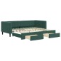vidaXL Divano Letto Estraibile Cassetti Verde Scuro 90x200cm Velluto vidaXL Divano Letto Estraibile Cassetti Verde Scuro 90x200cm Velluto