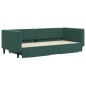 vidaXL Divano Letto Estraibile Cassetti Verde Scuro 90x200cm Velluto vidaXL Divano Letto Estraibile Cassetti Verde Scuro 90x200cm Velluto