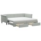 vidaXL Divano Letto Estraibile Cassetti Grigio Chiaro 90x200cm Velluto vidaXL Divano Letto Estraibile Cassetti Grigio Chiaro 90x200cm Velluto