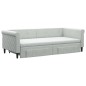 vidaXL Divano Letto Estraibile Cassetti Grigio Chiaro 90x200cm Velluto vidaXL Divano Letto Estraibile Cassetti Grigio Chiaro 90x200cm Velluto