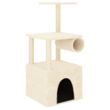 vidaXL Albero per Gatti con Tiragraffi in Sisal Crema 109,5 cm