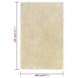 Tappeto Shaggy a Pelo Lungo Beige 200x290 cm 50 mm
