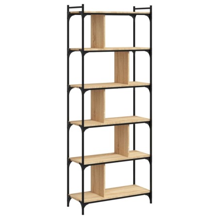vidaXL Libreria Rovere Sonoma 6 Ripiani 76x32x192 cm Legno Multistrato
