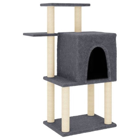 vidaXL Albero per Gatti con Tiragraffi in Sisal Grigio Scuro 97 cm
