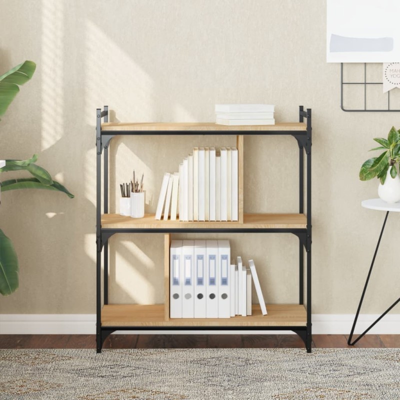 vidaXL Libreria Rovere Sonoma 3 Ripiani 76x32x88 cm Legno Multistrato vidaXL Libreria Rovere Sonoma 3 Ripiani 76x32x88 cm Legno Multistrato