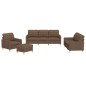 vidaXL Set di Divani 4 pz con Cuscini Marrone in Tessuto vidaXL Set di Divani 4 pz con Cuscini Marrone in Tessuto