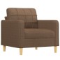 vidaXL Set di Divani 4 pz con Cuscini Marrone in Tessuto vidaXL Set di Divani 4 pz con Cuscini Marrone in Tessuto