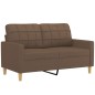 vidaXL Set di Divani 4 pz con Cuscini Marrone in Tessuto vidaXL Set di Divani 4 pz con Cuscini Marrone in Tessuto