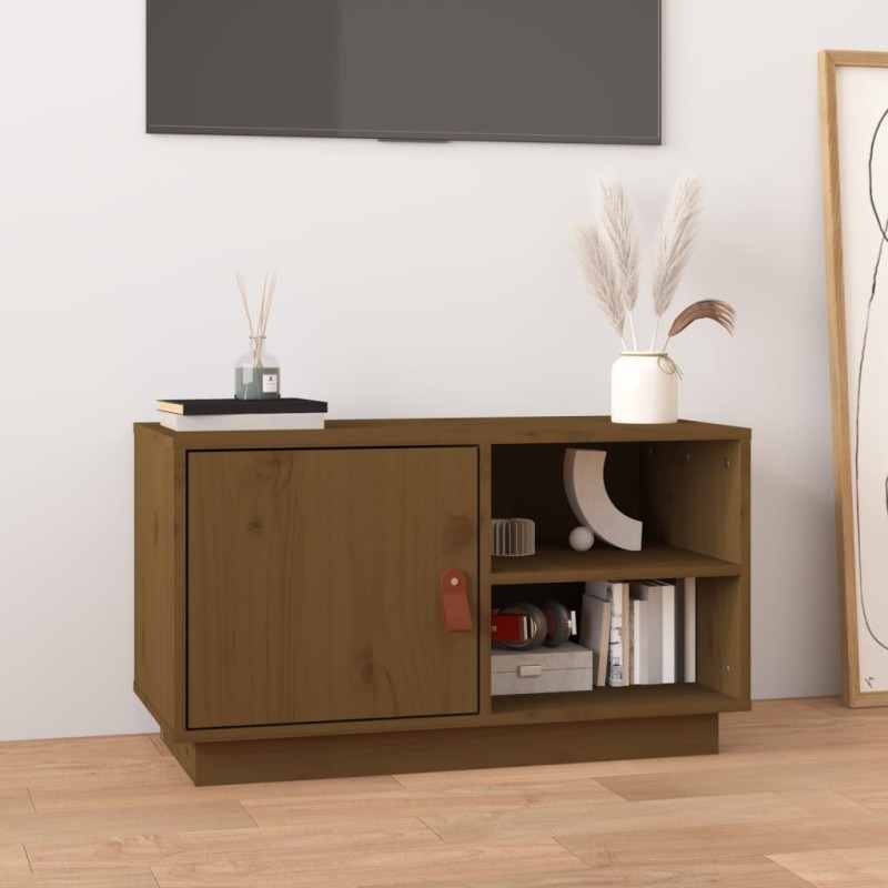 Mobile Porta TV Miele 70x34x40 cm in Legno Massello di Pino Mobile Porta TV Miele 70x34x40 cm in Legno Massello di Pino