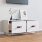Mobile Porta TV Bianco 80x34x35 cm in Legno Massello di Pino Mobile Porta TV Bianco 80x34x35 cm in Legno Massello di Pino
