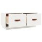 Mobile Porta TV Bianco 80x34x35 cm in Legno Massello di Pino Mobile Porta TV Bianco 80x34x35 cm in Legno Massello di Pino