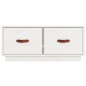 Mobile Porta TV Bianco 80x34x35 cm in Legno Massello di Pino Mobile Porta TV Bianco 80x34x35 cm in Legno Massello di Pino