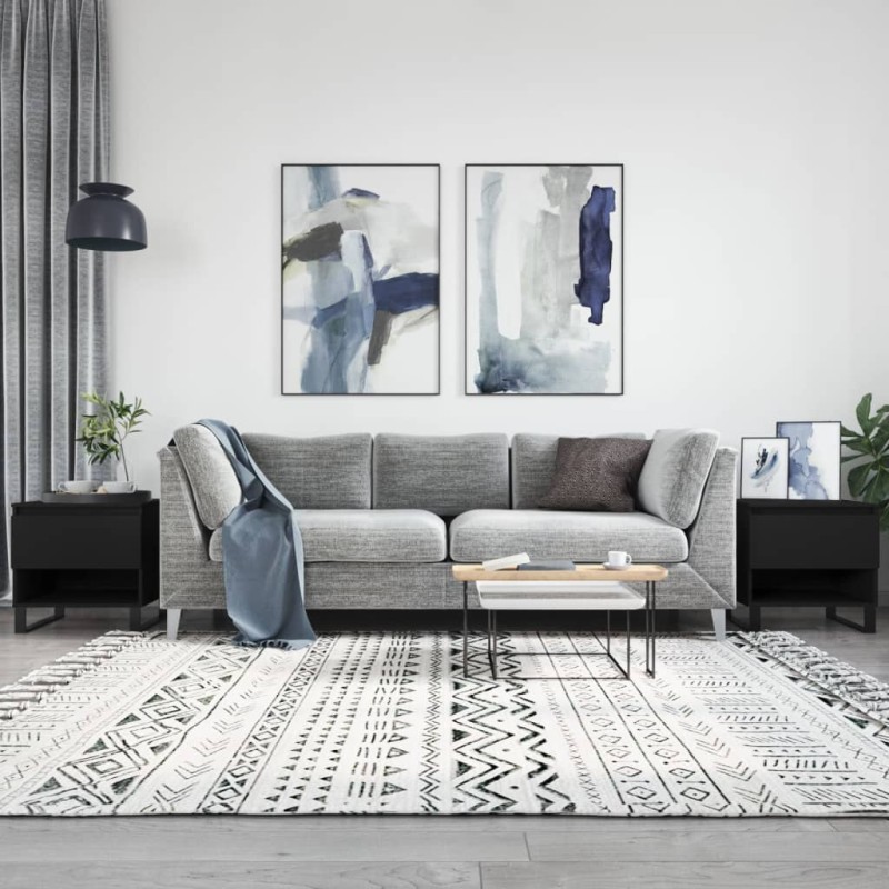 vidaXL Tavolini da Salotto 2 pz Neri 50x46x50 cm in Legno Multistrato