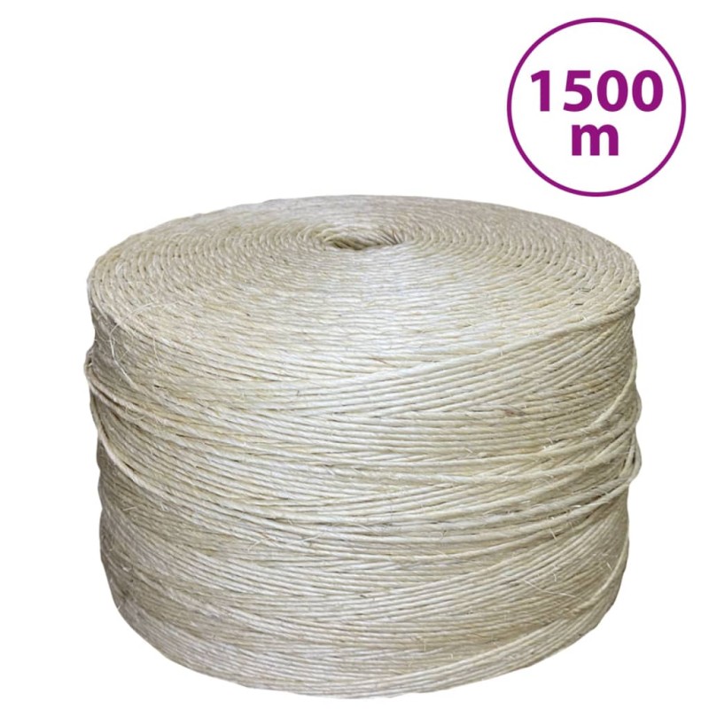 vidaXL Corda in Sisal 100% 2 mm 1500 m vidaXL Corda in Sisal 100% 2 mm 1500 m