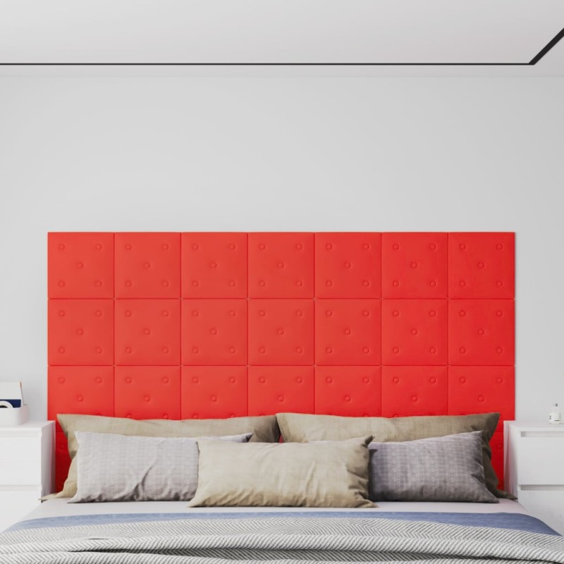 Pannelli Murali 12 pz Rossi 30x30 cm Similpelle 1,08 m² Pannelli Murali 12 pz Rossi 30x30 cm Similpelle 1,08 m²