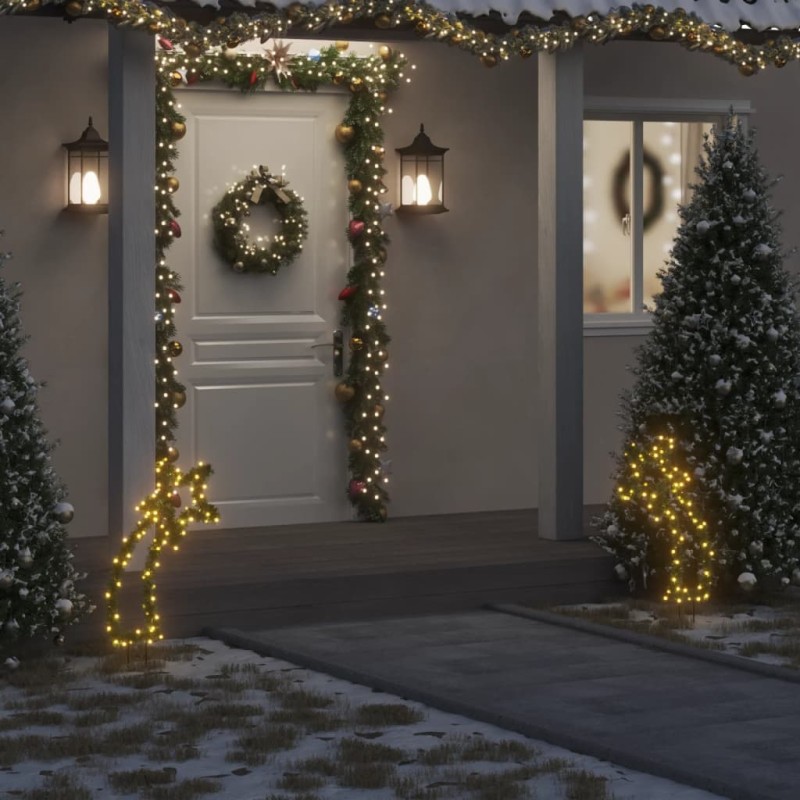 vidaXL Luce Decorativa Natale con Picchetti Stella Cadente 80LED 62cm vidaXL Luce Decorativa Natale con Picchetti Stella Cadente 80LED 62cm
