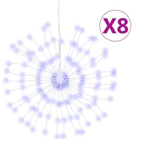 vidaXL Illuminazioni di Natale Galassia 140 LED 8pz Blu 17 cm