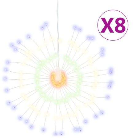 vidaXL Illuminazioni di Natale Galassia 140 LED 8pz Multicolore 17 cm