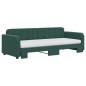vidaXL Divano Letto Estraibile Materassi Verde Scuro 80x200 Velluto vidaXL Divano Letto Estraibile Materassi Verde Scuro 80x200 Velluto