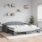 vidaXL Divano Letto Estraibile Materassi Grigio Chiaro 100x200 Tessuto vidaXL Divano Letto Estraibile Materassi Grigio Chiaro 100x200 Tessuto