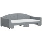 vidaXL Divano Letto Estraibile Materassi Grigio Chiaro 100x200 Tessuto vidaXL Divano Letto Estraibile Materassi Grigio Chiaro 100x200 Tessuto