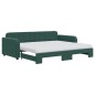 vidaXL Divano Letto Estraibile Materassi Verde Scuro 90x200 Velluto vidaXL Divano Letto Estraibile Materassi Verde Scuro 90x200 Velluto