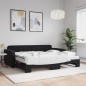 vidaXL Divano Letto Estraibile con Materassi Nero 90x200 cm Velluto