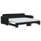 vidaXL Divano Letto Estraibile con Materassi Nero 90x200 cm Velluto