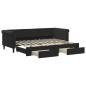 vidaXL Divano Letto Estraibile con Cassetti Nero 80x200 cm in Velluto vidaXL Divano Letto Estraibile con Cassetti Nero 80x200 cm in Velluto