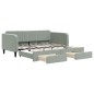 vidaXL Divano Letto Estraibile Cassetti Grigio Chiaro 90x190cm Velluto vidaXL Divano Letto Estraibile Cassetti Grigio Chiaro 90x190cm Velluto