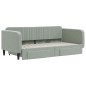 vidaXL Divano Letto Estraibile Cassetti Grigio Chiaro 90x190cm Velluto vidaXL Divano Letto Estraibile Cassetti Grigio Chiaro 90x190cm Velluto
