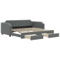 vidaXL Divano Letto Estraibile Cassetti Grigio Scuro 100x200cm Tessuto vidaXL Divano Letto Estraibile Cassetti Grigio Scuro 100x200cm Tessuto